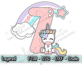 Unicorn Cake Topper Svg | Unicorn Cut File | Cake Topper Cut File | Unicorn Party Cake Topper Svg | ScanNCut File | SVG File | Unicorn SVG