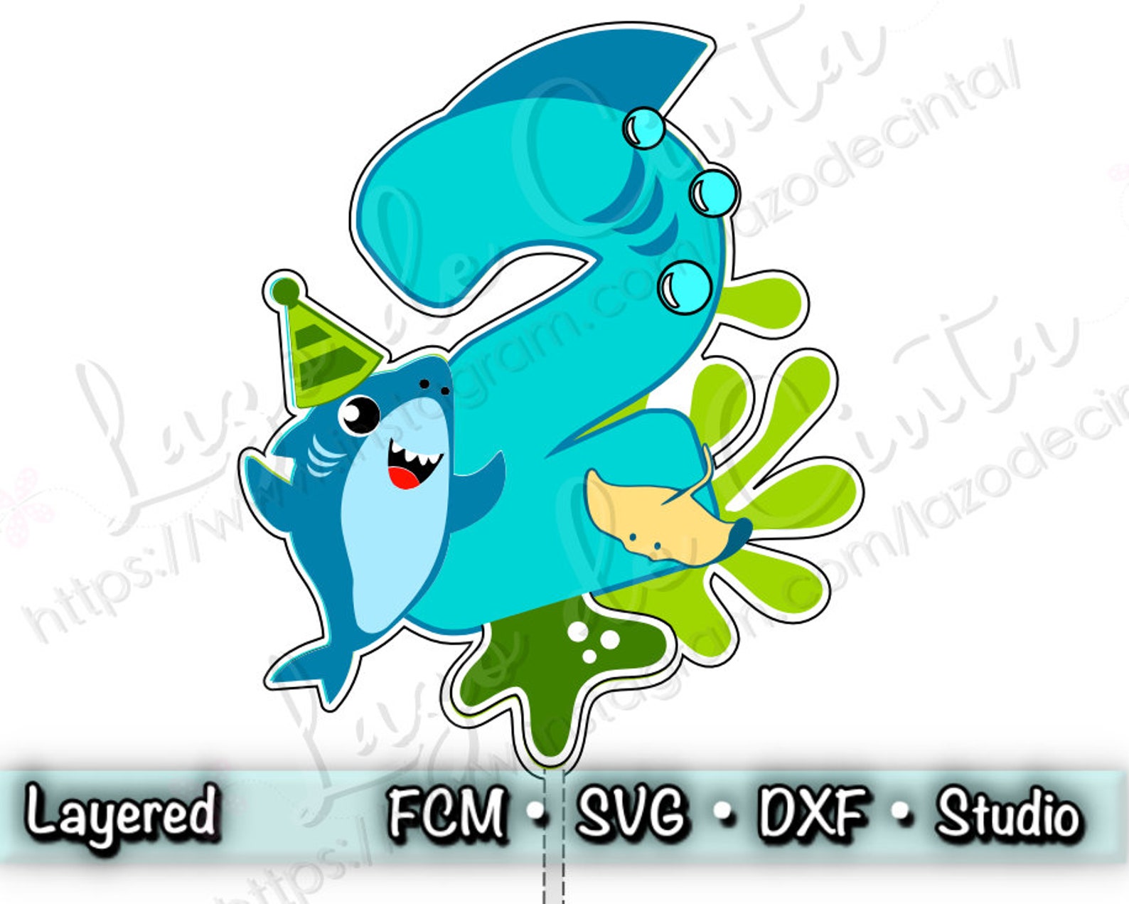 Shark Cake Topper SVG | Under the Sea - Kids - Birthday - Party ...