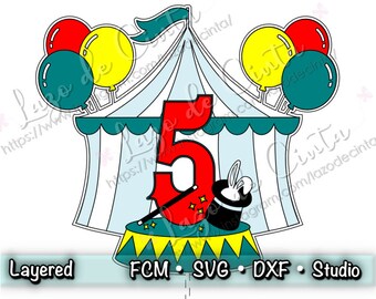 Circus Cake Topper SVG | Magician Party Topper Svg | Circus Party Svg | Carnival  Party Cake Topper Svg  | Circus Themed SVG | Circus Svg