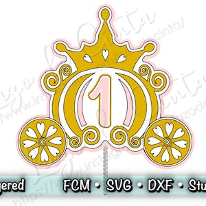Princess Cake Topper Svg | Princess Cake Topper Cut File | Princess  Carriage Cake Topper Svg | Princess Party Svg | Princess Themed Svg