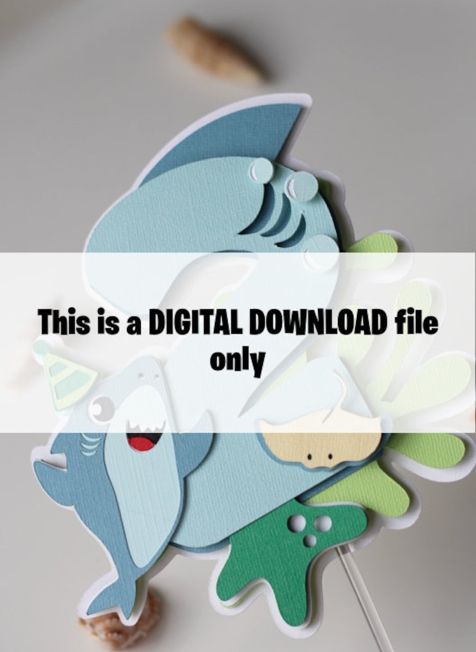 Shark Cake Topper SVG | Under the Sea - Kids - Birthday - Party ...