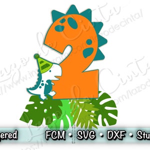 Dinosaurus taarttopper SVG | Dino - T-rex - Kinderen - Verjaardag - Feest - Feesten | Bestanden knippen in: SVG - DXF - ScanNcut - Silhouette Studio