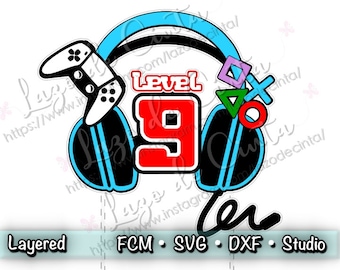 Gamer Birthday Cake Topper Svg | Video Game Topper Svg | Gamer Themed Birthday - Party | Files in: SVG - DXF - ScanNcut - Silhouette Studio