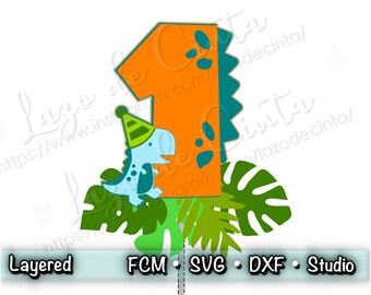 Dinosaur Cake Topper Svg | Dinosaur Cut File | Dino Cake Topper Dxf | First Birthday Dinosaur Svg | Scanncut File | Dinosaur SVG | 3rex Svg