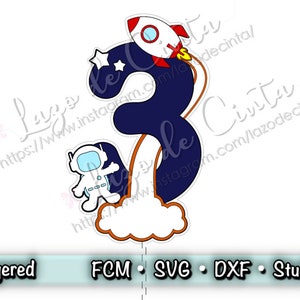 Astronaut Kuchen Topper | Rakete Cake Topper SVG | Astronaut Party Kuchen Topper | Space Man Torte | Scanncut-Datei | Weltall SVG