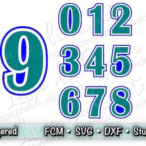 Layered Numbers SVG | Numbers - Layers - Age - Birthday - Party - Celebration | Cut Files in: SVG - DXF - ScanNcut File - Silhouette Studio