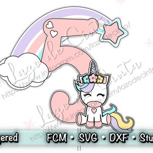 Unicorn Cake Topper Svg / Unicorn Cut File / Cake Topper Cut File / Unicorn Party Cake Topper Svg / ScanNCut File / SVG File / Unicorn SVG