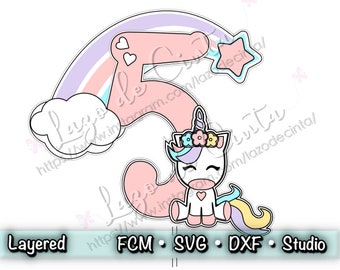 Unicorn Cake Topper Svg | Unicorn Cut File | Cake Topper Cut File | Unicorn Party Cake Topper Svg | ScanNCut File | SVG File | Unicorn SVG