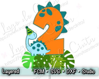 Dinosaur Cake Topper SVG | Dinosaur Cut File | Dinosaur Party Cake Topper SVG | Dino Birthday Cake Topper Dxf | Scanncut File | Dinosaur SVG