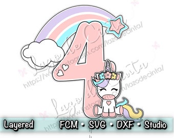 Unicorn Cake Topper Svg | Unicorn Cut File | Cake Topper Cut File | Unicorn Party Cake Topper Svg | ScanNCut File | SVG File | Unicorn SVG