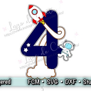 Astronaut Kuchen Topper SVG | Spaceman Themed - Rakete - Kinder - Geburtstag - Party - | Dateien in: SVG - DXF - ScanNcut Datei - Silhouette Studio