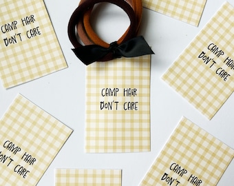 LDS Girls Camp Pillow Treat Tag Young Women Printable | Youth Gift Tag Printable  Secret Sister | Camp Hair Don't Care Tag