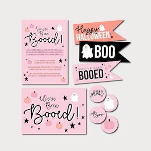 Girly Halloween, You&#39;ve Been Booed Printable, You&#39;ve Been Booed Tag, Halloween Boo Kit, We&#39;ve Been Booed, Booed Printable