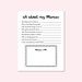 All About Mamaw, Mothers Day Gift, All About My Mamaw Printable ...