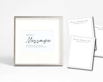 LDS Baptism Message Card Template | Simple Modern Message Sign Baptism| LDS Baptism Printable Message Sign and Message Cards