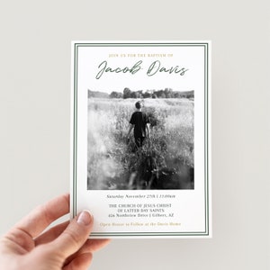 LDS Boy Baptism Invite Printable: 5X7 Instant Download | LDS Baptism Announcement | Editable Printable