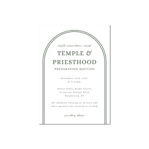 Temple and Priesthood Preview Invitation | LDS Temple & Priesthood Preview | Editable Template: 5X7 Instant Download