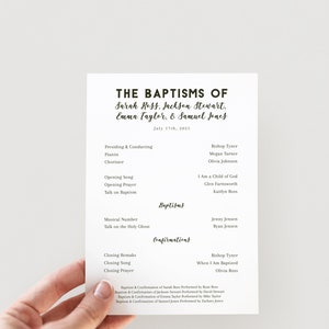 Joint LDS Baptism Program Editable Template | LDS Baptism for 2, 3, or 4 Children | Group LDS Baptism Program