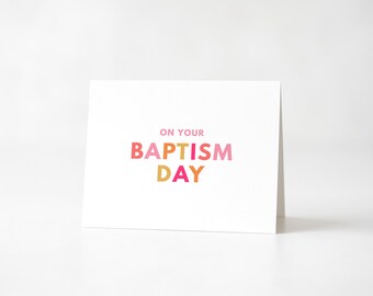 LDS Baptism Greeting Card | Pink Girl's Baptism Gift Note Card Digital Download