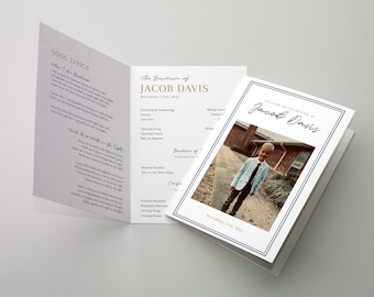LDS Baptism Program Boy | Blue and Gold Program Template | LDS Baptism Program Printable