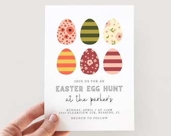Easter Egg Hunt Invitation | Printable Spring Brunch Invite (5x7)