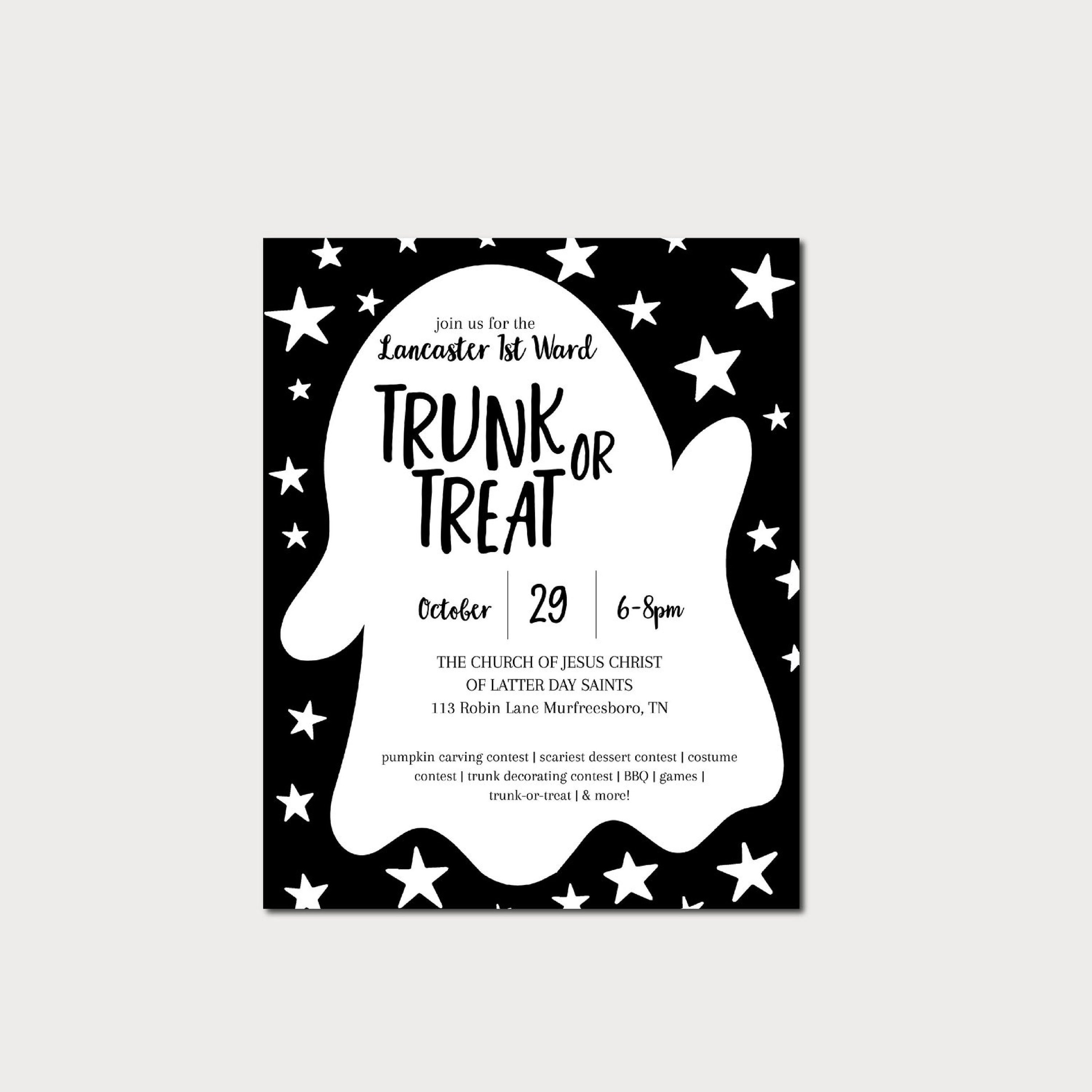 Trunk or Treat Invitation Editable Halloween Trunk or Treat Etsy