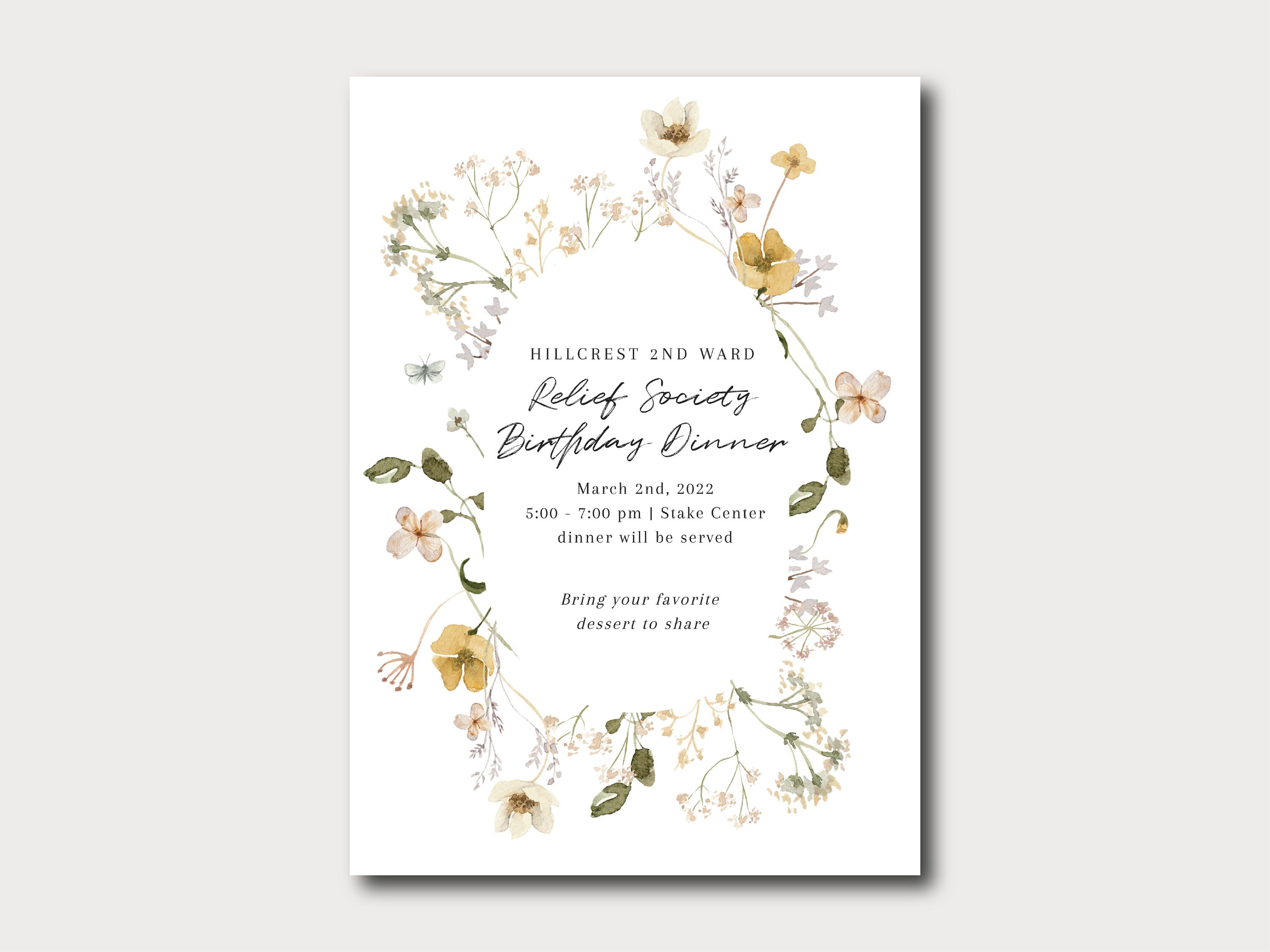 Relief Society Birthday Celebration Invitation | Relief Society ...
