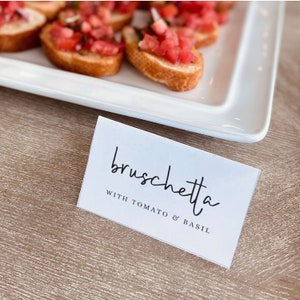 de Carte de buffet minimaliste | Cartes de buffet | Étiquettes alimentaires | Tente de cuisine moderne simple noir et blanc | Carte de buffet minimaliste