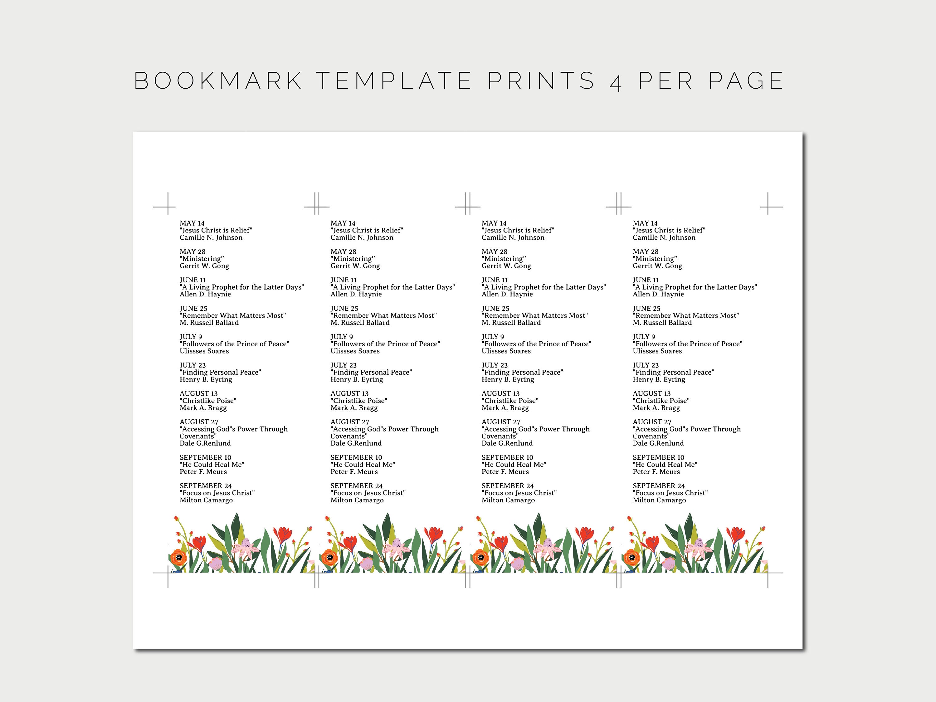 Relief Society Lesson Printable Bookmark LDS Relief Society Lesson