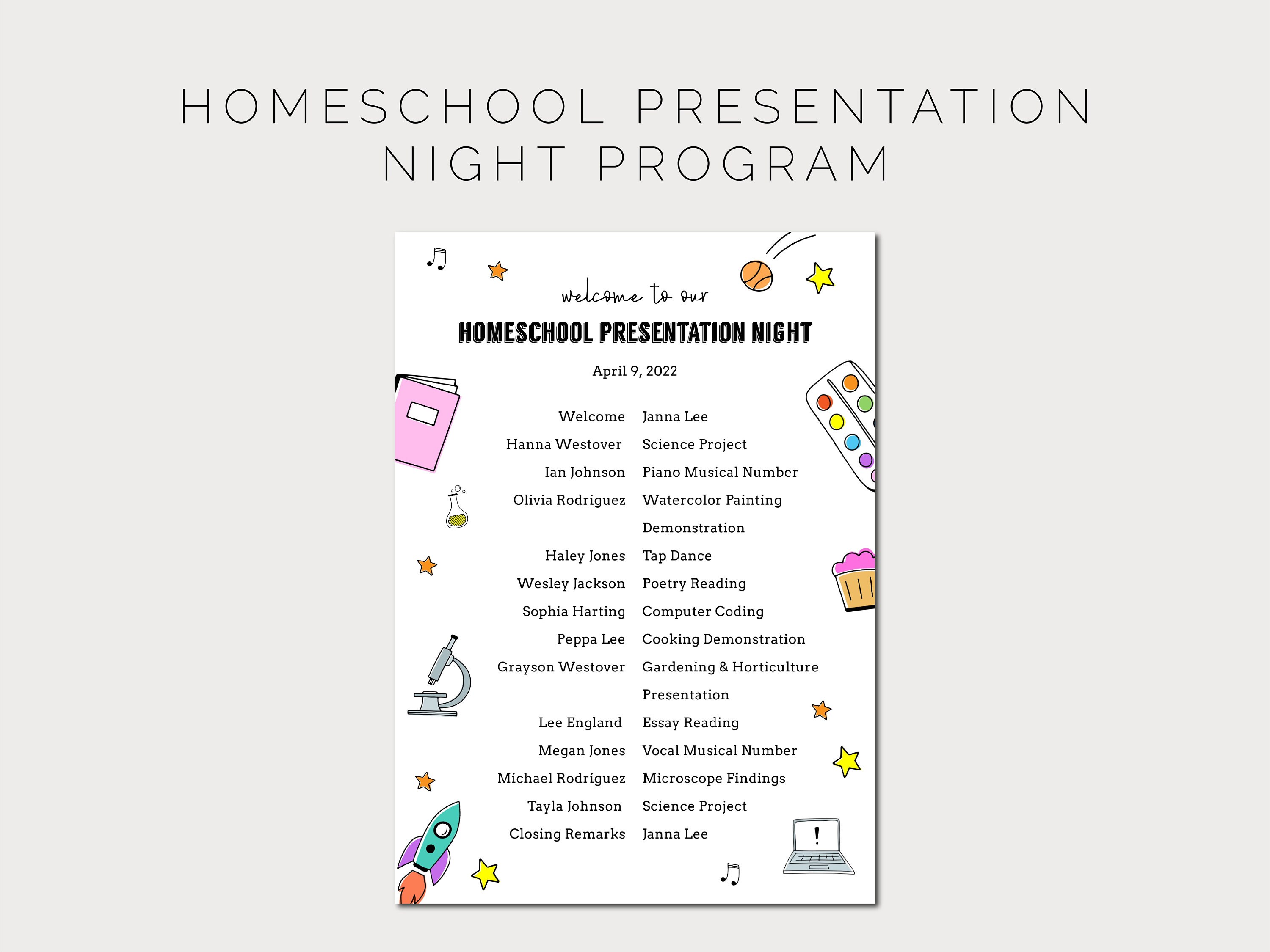 Talent Show Program Template