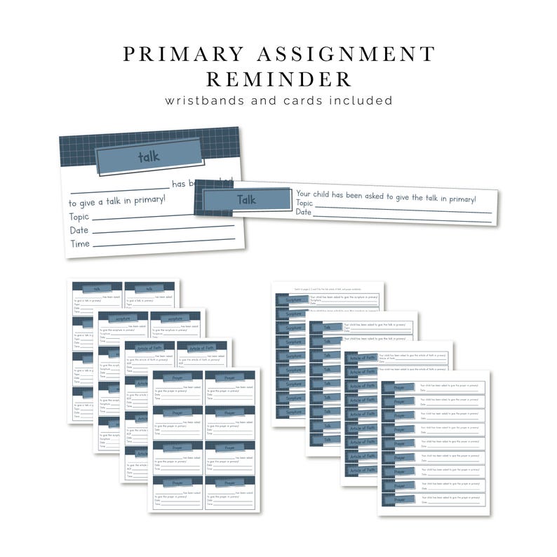 Lds Assignment Tree LDS Primary Assignment Reminder Cards and Wristbands 2026 Old Testament ...