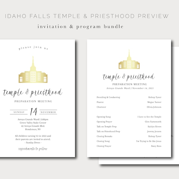 Lds Temple and Priesthood Preparation Printable Program Etsy