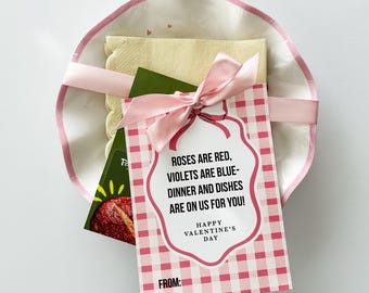 Valentine's Day Dinner and Dishes Gift Card Holder – Easy Teacher Valentine Gift