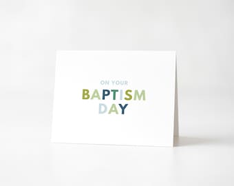 LDS Baptism Greeting Card | Blue Boy's Baptism Gift Note Card Digital Download