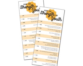 NEW 2027 LDS Youth Lesson Schedule Bookmark | For the Strength of Youth Lessons | Young Women and Young Men Sunday Curriculum