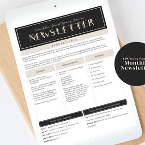 LDS Young Women Newsletter Template | Printable LDS Youth Newsletter Instant Download | 2022 Trust in the Lord Newsletter