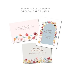 Tarjeta editable de feliz cumpleaños de la Sociedad de Socorro / Tarjeta de cumpleaños de la Sociedad de Socorro imprimible / Tarjeta de la Sociedad de Socorro / Tarjeta de cumpleaños SUD