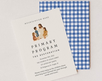 Primary Program Invitation | LDS Primary Presentation  | Editable Template: 5X7 Instant Download