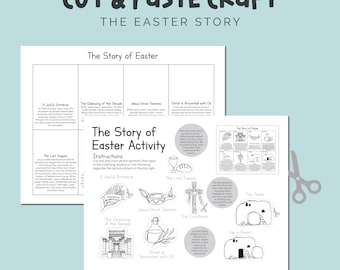 Manualidad de Pascua para recortar y pegar: Página para colorear de Semana Santa para niños - Actividad para niños de la Primaria SUD (PDF imprimible)