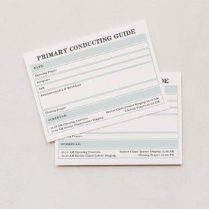 Primary Conducting Sheet Template | LDS Editable Conducting Sheet Printable | LDS Primary Printables