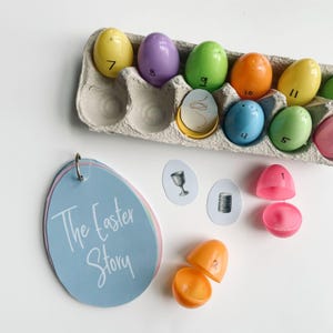 Huevos de Resurrección Imprimibles Lección de la Iglesia Historia de Pascua Búsqueda de Huevos Huevos de Pascua SUD Cuenta Regresiva de Pascua Religiosa Tarjetas Bíblicas para Niños Semana Santa
