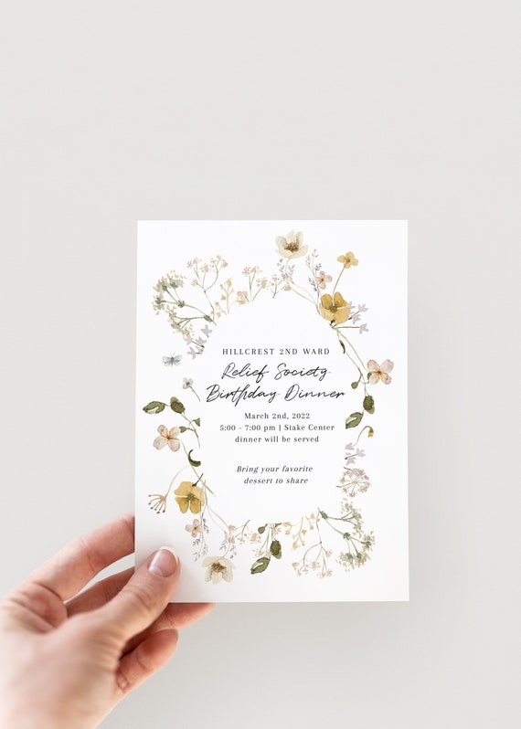 Relief Society Birthday Celebration Invitation Relief - Etsy