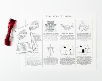 Minilibro para colorear de Semana Santa para niños - Actividad de la Primaria SUD (PDF imprimible)