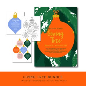 Etichette per l'albero dei doni / Volantino per l'albero degli angeli / Etichette per l'albero degli angeli / Modello per l'albero dei doni / Ornamenti per l'albero dei doni / Modificabili e stampabili