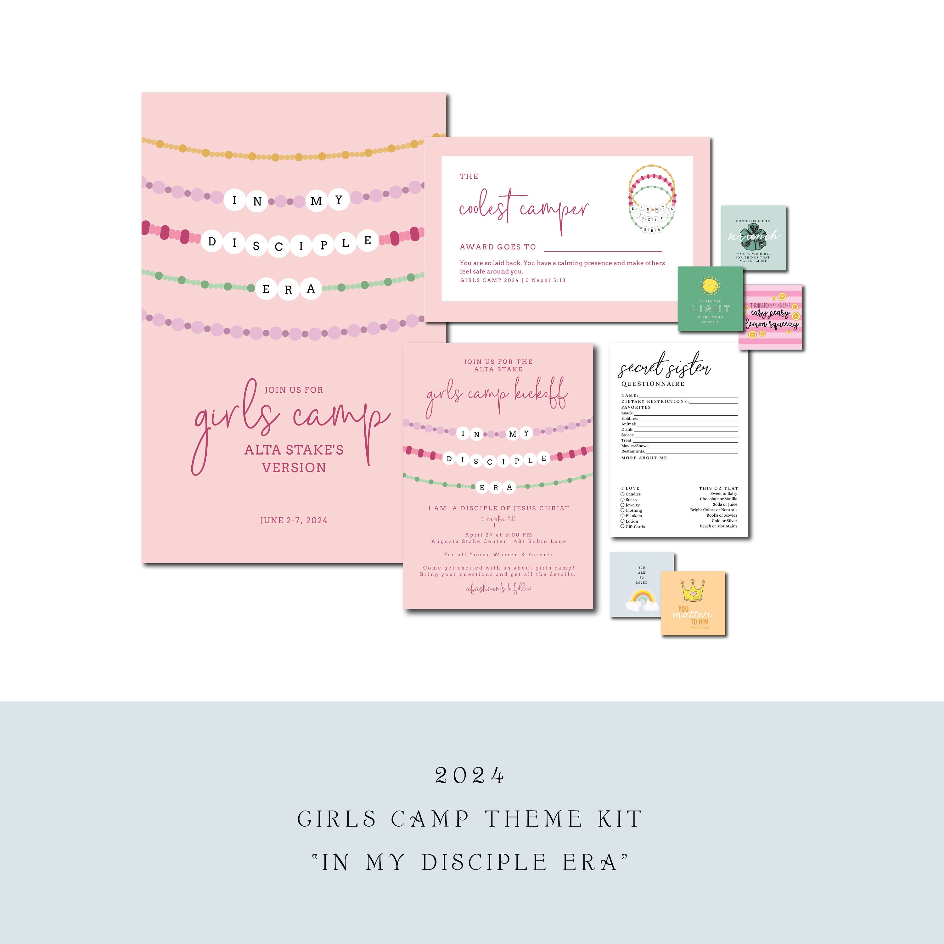 LDS Girls Camp Bundle Young Women's Camp Printables Eras Girls Camp LDS ...