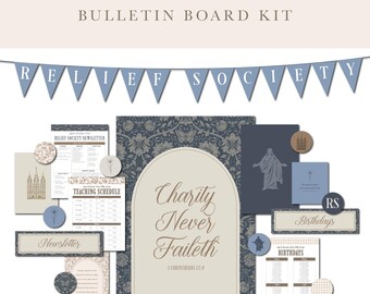 LDS Relief Society Bulletin Board Decor Kit | Relief Society Room Decor | Printable LDS Wall Art for Women