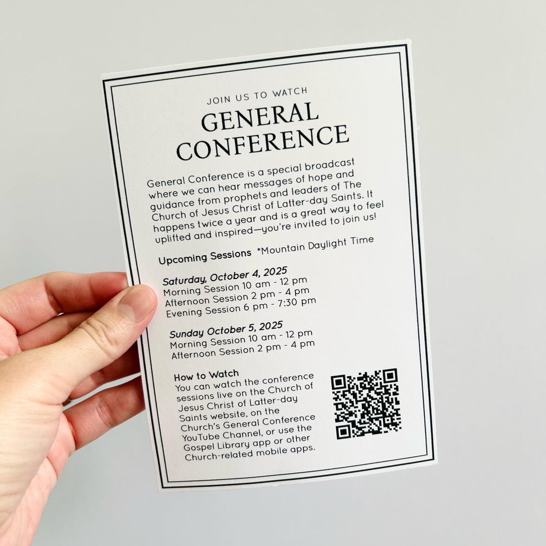 LDS General Conference Invitation Template QR Code - General Conference ...