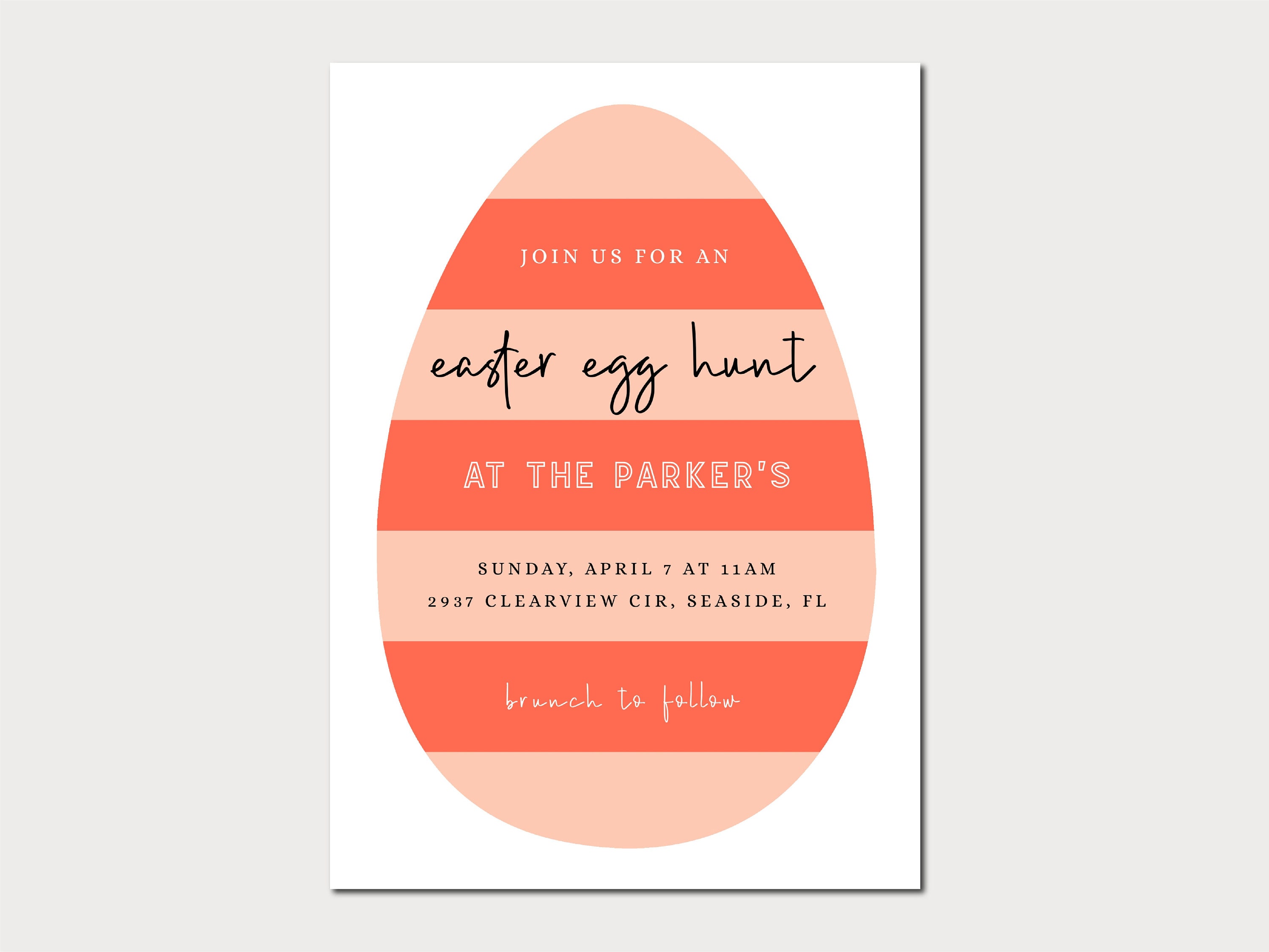 Easter Brunch and Egg Hunt Invitation Template Easter Party Invitation ...