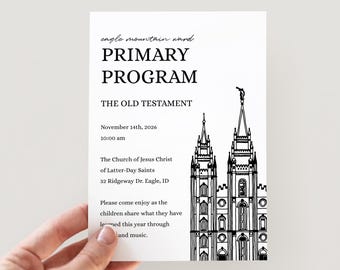 LDS Primary Program Invitation Printable, Colorful Church Kids Sacrament Flyer Pdf, Latter Day Saints Ward Bulletin, Instant Download