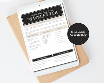 LDS Relief Society Newsletter Template | Printable LDS Newsletter Instant Download | Printable Newsletter Template